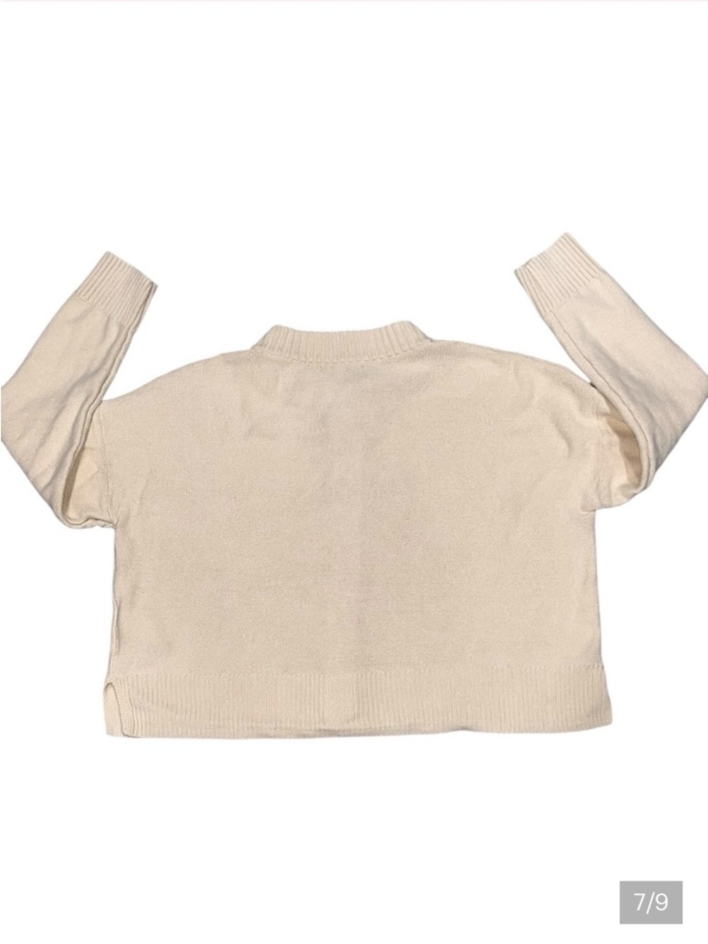 Madewell Cream Broadway Button Front Cropped Cardigan Sweater size Medium